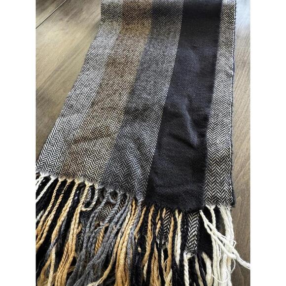 Woolmark Accessories - Vtg Woolmark-certified 100% Pure New wool Scarf, France, Herringbone Weave